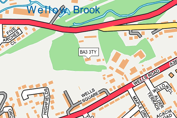 BA3 3TY map - OS OpenMap – Local (Ordnance Survey)