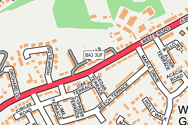 BA3 3UF map - OS OpenMap – Local (Ordnance Survey)