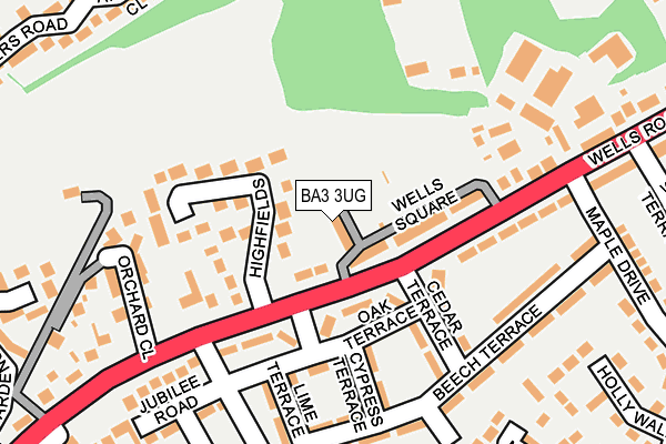 BA3 3UG map - OS OpenMap – Local (Ordnance Survey)