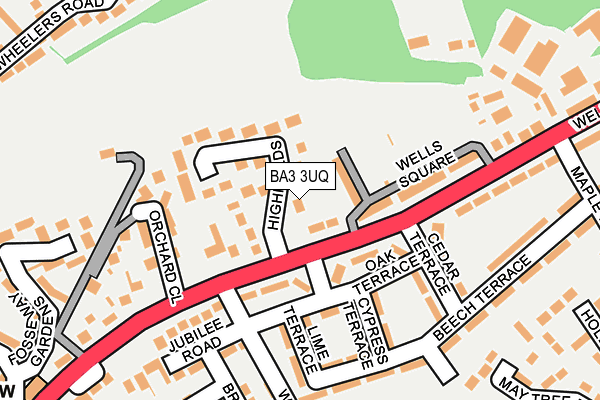 BA3 3UQ map - OS OpenMap – Local (Ordnance Survey)