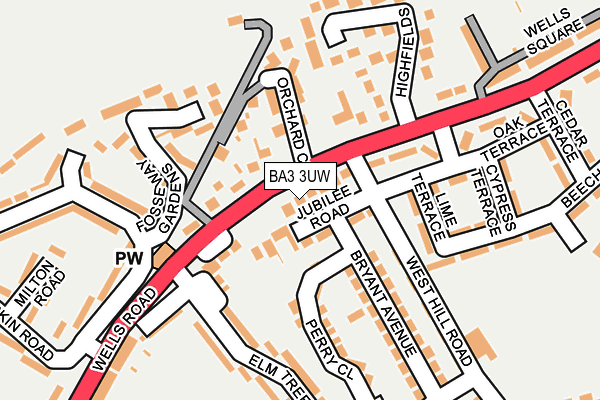 BA3 3UW map - OS OpenMap – Local (Ordnance Survey)