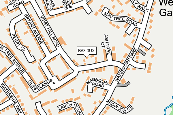 BA3 3UX map - OS OpenMap – Local (Ordnance Survey)