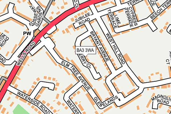BA3 3WA map - OS OpenMap – Local (Ordnance Survey)