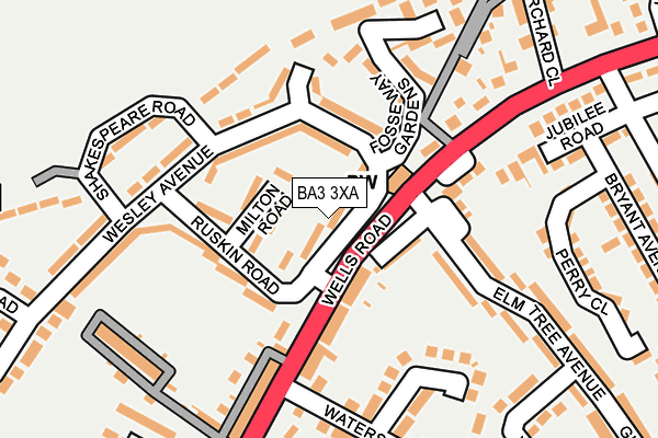 BA3 3XA map - OS OpenMap – Local (Ordnance Survey)