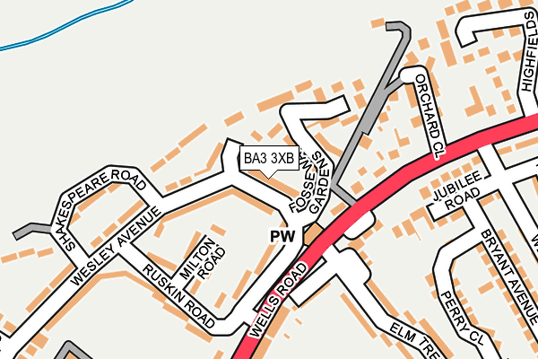 BA3 3XB map - OS OpenMap – Local (Ordnance Survey)