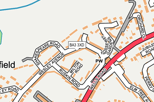 BA3 3XD map - OS OpenMap – Local (Ordnance Survey)