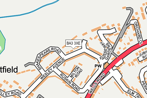 BA3 3XE map - OS OpenMap – Local (Ordnance Survey)