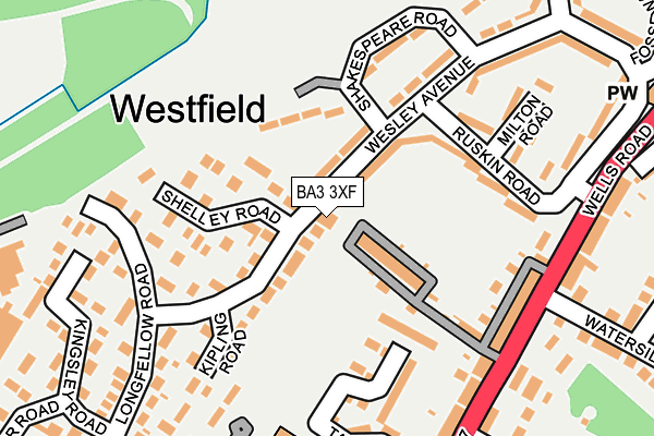 BA3 3XF map - OS OpenMap – Local (Ordnance Survey)