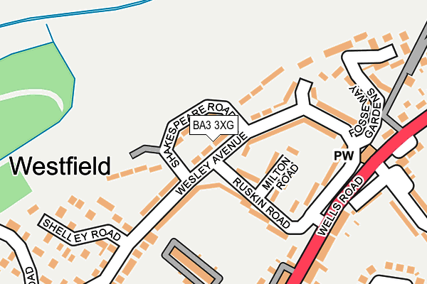 BA3 3XG map - OS OpenMap – Local (Ordnance Survey)