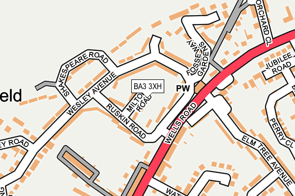 BA3 3XH map - OS OpenMap – Local (Ordnance Survey)