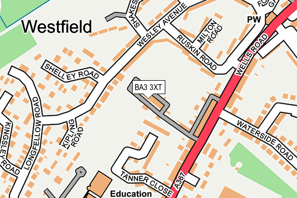 BA3 3XT map - OS OpenMap – Local (Ordnance Survey)