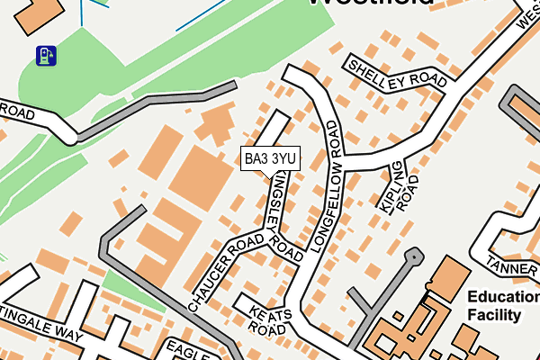 BA3 3YU map - OS OpenMap – Local (Ordnance Survey)