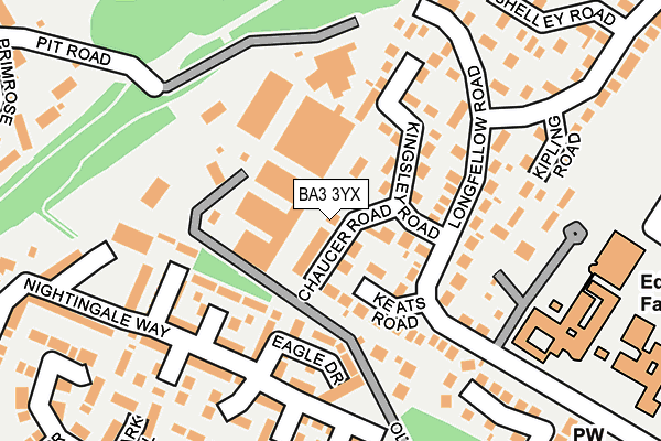 BA3 3YX map - OS OpenMap – Local (Ordnance Survey)