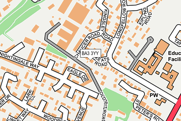 BA3 3YY map - OS OpenMap – Local (Ordnance Survey)