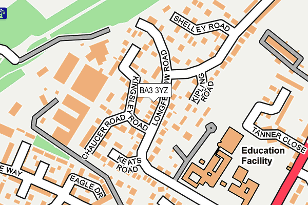 BA3 3YZ map - OS OpenMap – Local (Ordnance Survey)