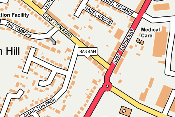 BA3 4AH map - OS OpenMap – Local (Ordnance Survey)