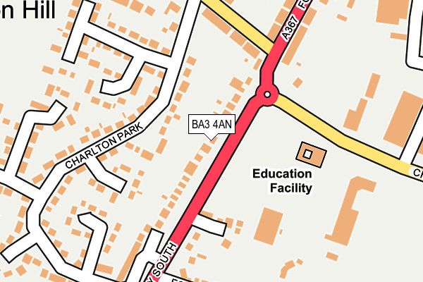 BA3 4AN map - OS OpenMap – Local (Ordnance Survey)