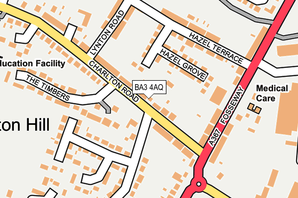 BA3 4AQ map - OS OpenMap – Local (Ordnance Survey)