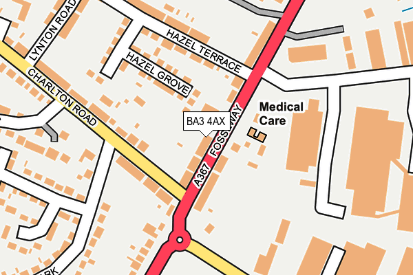 BA3 4AX map - OS OpenMap – Local (Ordnance Survey)