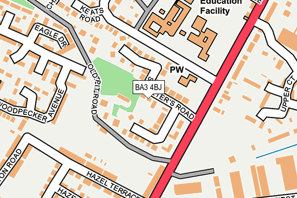 BA3 4BJ map - OS OpenMap – Local (Ordnance Survey)
