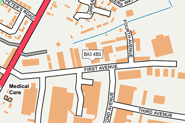 BA3 4BS map - OS OpenMap – Local (Ordnance Survey)