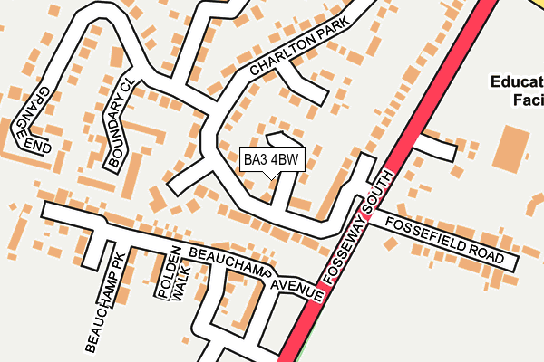 BA3 4BW map - OS OpenMap – Local (Ordnance Survey)