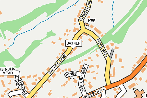 BA3 4EP map - OS OpenMap – Local (Ordnance Survey)