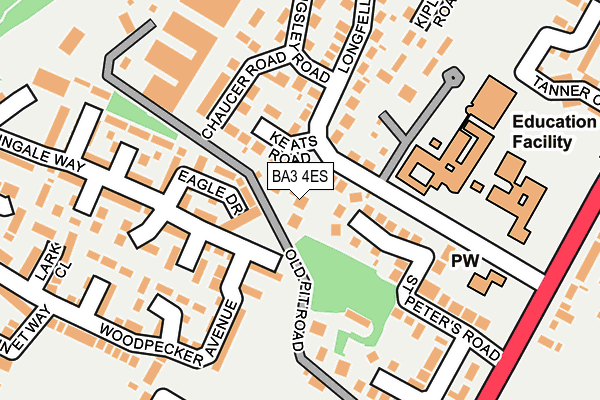 BA3 4ES map - OS OpenMap – Local (Ordnance Survey)