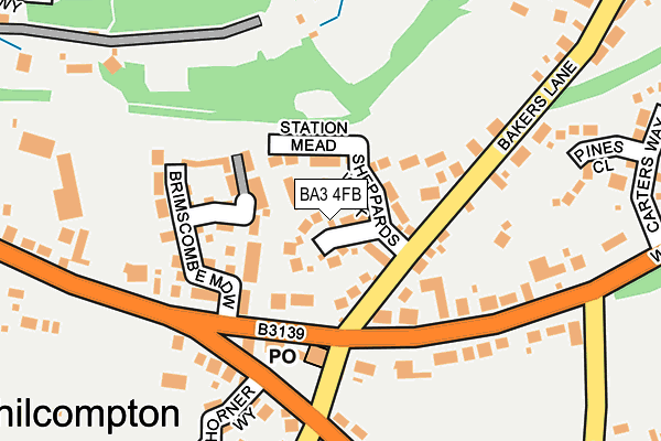 BA3 4FB map - OS OpenMap – Local (Ordnance Survey)