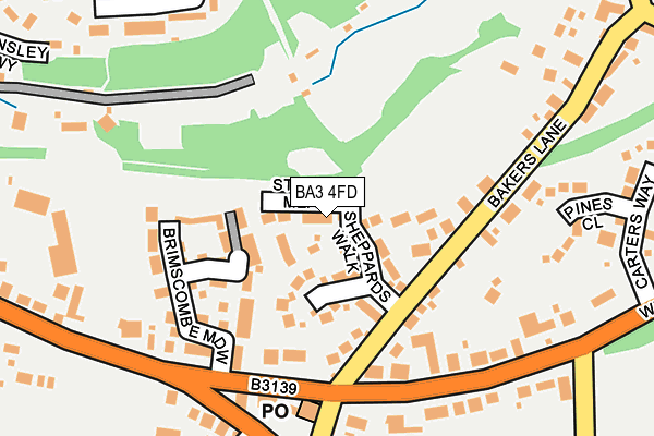 BA3 4FD map - OS OpenMap – Local (Ordnance Survey)