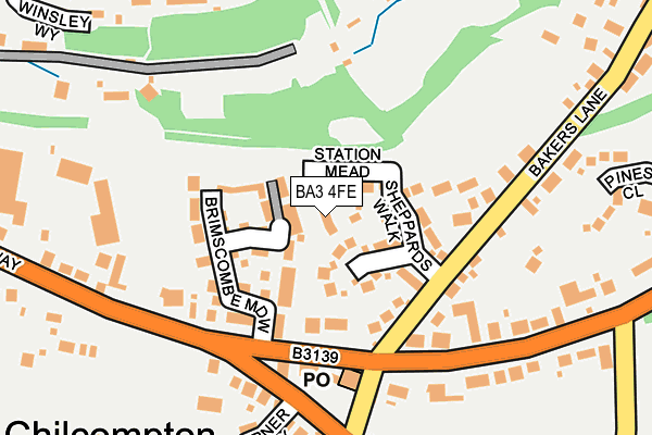 BA3 4FE map - OS OpenMap – Local (Ordnance Survey)