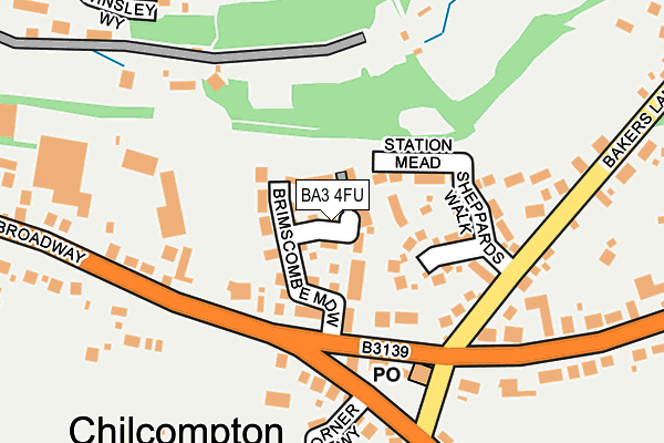 BA3 4FU map - OS OpenMap – Local (Ordnance Survey)
