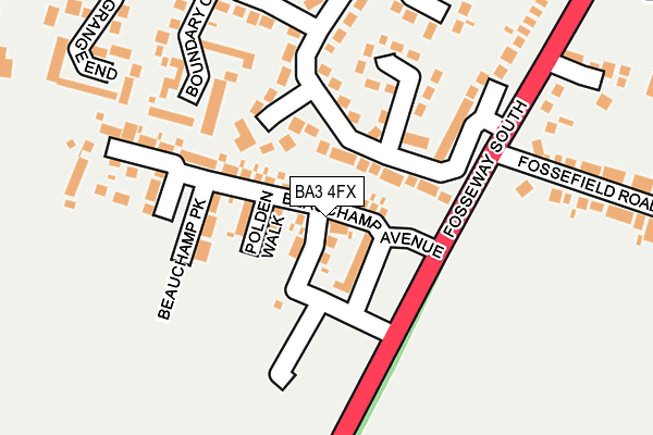 BA3 4FX map - OS OpenMap – Local (Ordnance Survey)