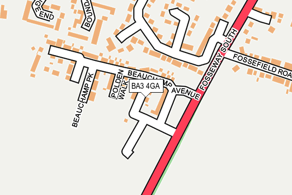 BA3 4GA map - OS OpenMap – Local (Ordnance Survey)