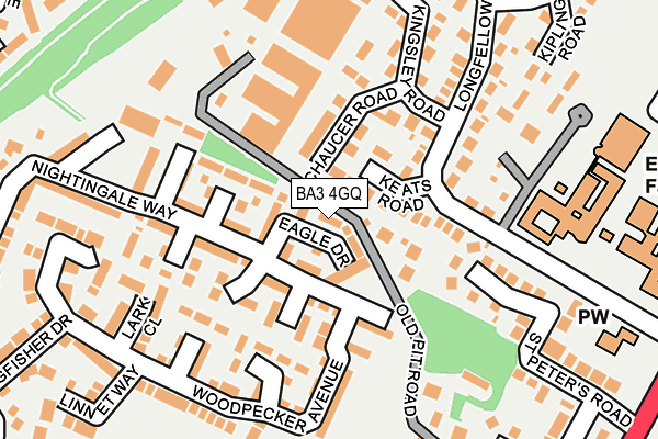 BA3 4GQ map - OS OpenMap – Local (Ordnance Survey)