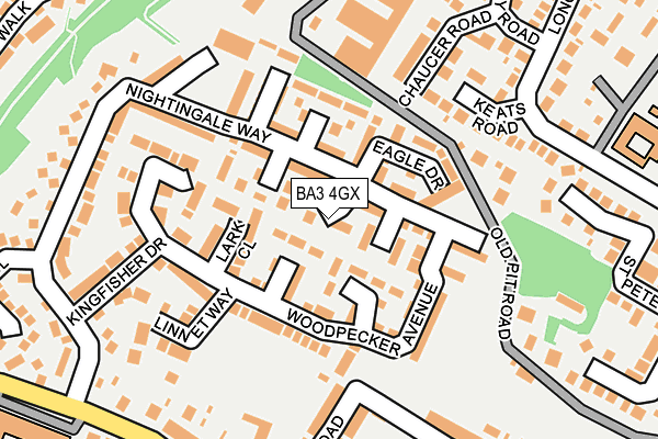 BA3 4GX map - OS OpenMap – Local (Ordnance Survey)
