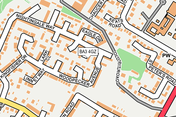 BA3 4GZ map - OS OpenMap – Local (Ordnance Survey)