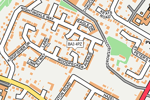 BA3 4PZ map - OS OpenMap – Local (Ordnance Survey)