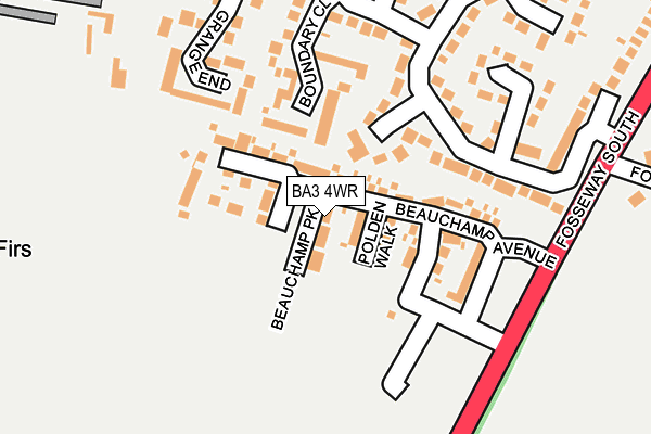 BA3 4WR map - OS OpenMap – Local (Ordnance Survey)