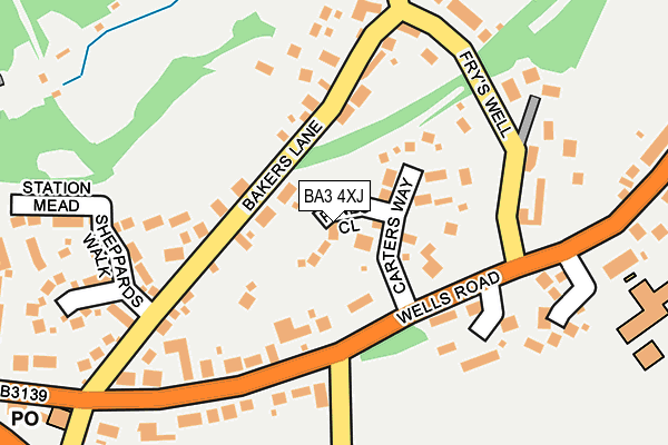 BA3 4XJ map - OS OpenMap – Local (Ordnance Survey)