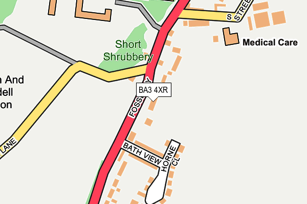 BA3 4XR map - OS OpenMap – Local (Ordnance Survey)