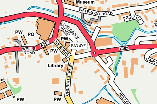 BA3 4YF map - OS OpenMap – Local (Ordnance Survey)