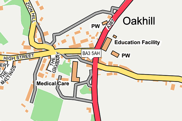 BA3 5AH map - OS OpenMap – Local (Ordnance Survey)