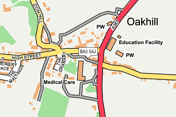 BA3 5AJ map - OS OpenMap – Local (Ordnance Survey)