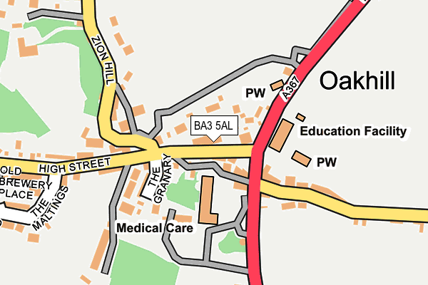 BA3 5AL map - OS OpenMap – Local (Ordnance Survey)