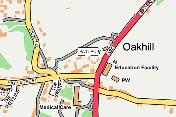 BA3 5AQ map - OS OpenMap – Local (Ordnance Survey)