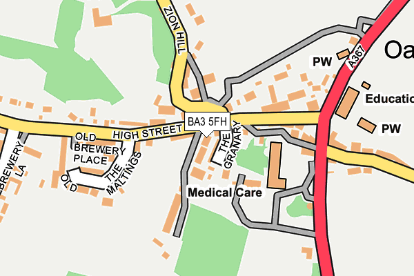 BA3 5FH map - OS OpenMap – Local (Ordnance Survey)