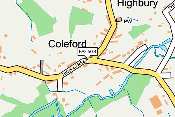 BA3 5GS map - OS OpenMap – Local (Ordnance Survey)