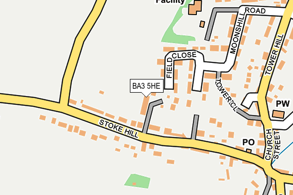 BA3 5HE map - OS OpenMap – Local (Ordnance Survey)