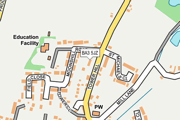 BA3 5JZ map - OS OpenMap – Local (Ordnance Survey)